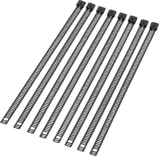 MOOSE OFFROAD 8-Inch Black Stainless Steel Cable Tie with Self-Locking Design (8 Pack) - Part 304-0510