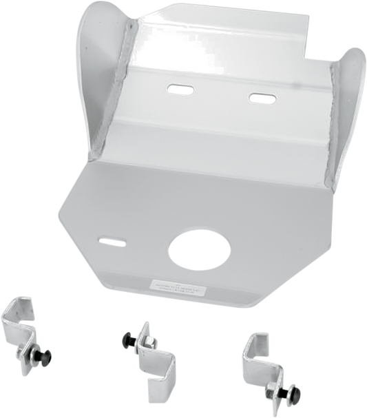 MOOSE OFFROAD Skid Plate for Honda CR250R – Part 451, Silver Aluminum Protection