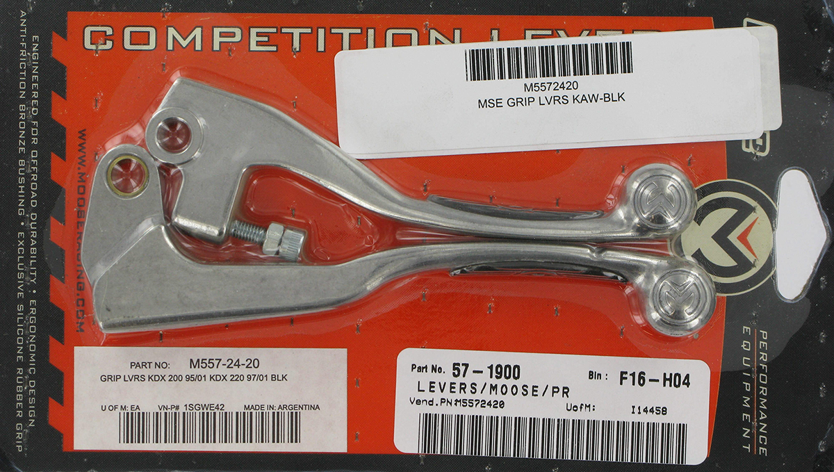 MOOSE OFFROAD Competition Lever Set - Black (Part Number 1SGWE42)