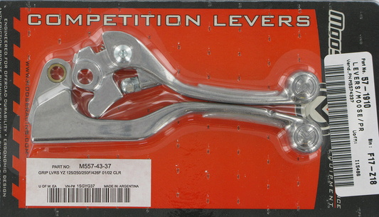 Moose Offroad Competition Lever Set - Clear 1SGYG37 for Motorcycle Clutch and Brake
