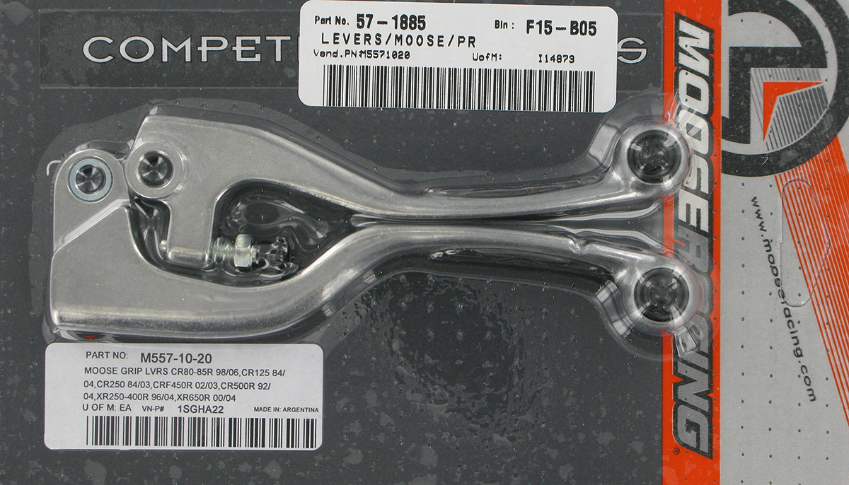 MOOSE OFFROAD Competition Lever Set - Black (Part Number 1SGHA22)