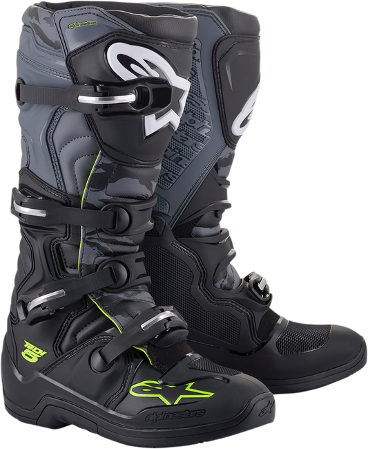 Alpinestars Tech 5 Boots - Black/Gray, US 7 / EU 40.5 - Durable Off-Road Motorcycle Footwear
