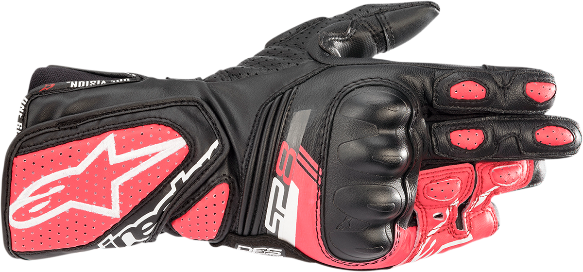 Alpinestars Stella SP-8 V3 Women's Motorcycle Gloves - Black/White/Diva Pink, Large