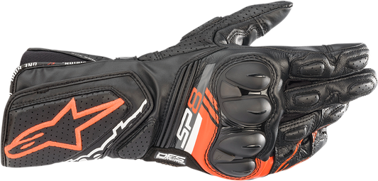 Alpinestars SP-8 V3 Motorcycle Gloves - Black/Fluo Red, 2XL
