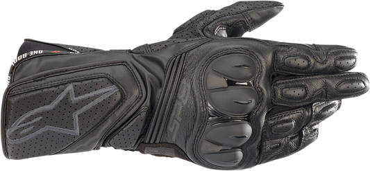 Alpinestars SP-8 V3 Motorcycle Gloves - Black/Black, XL - Premium Full-Grain Leather and Advanced Grip Features