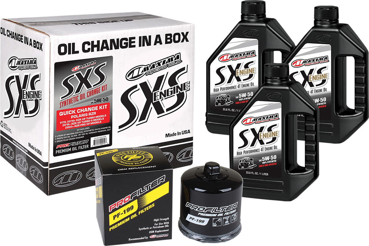 MAXIMA RACING OIL SXS Synthetic Oil Change Kit for Polaris Turbo 5W-50 - Part Number 90-189013-TXP