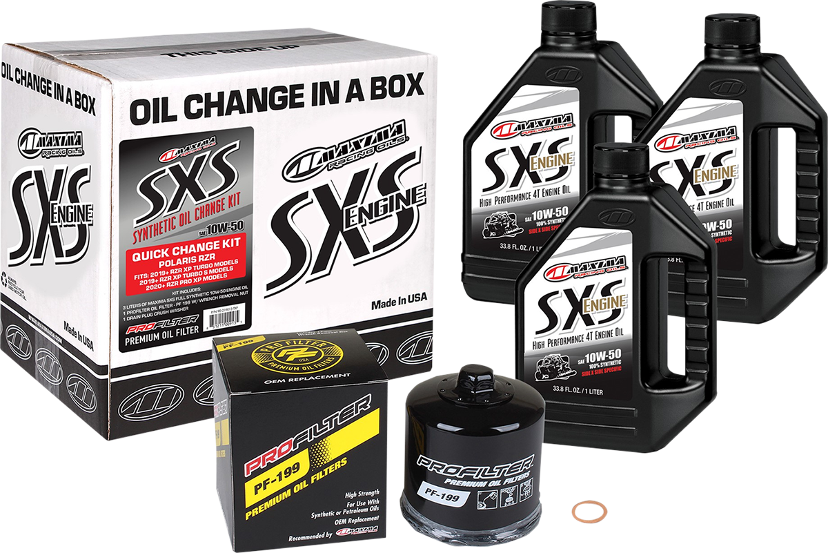 Maxima Racing Oil SXS Synthetic Oil Change Kit for Polaris Turbo 10W-50 – Part Number 90-219013-TXP