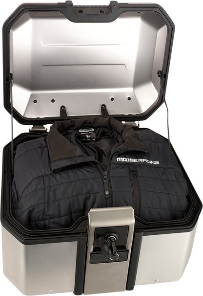 Moose Offroad Kenai Top Case 37 Liter Silver D0TR37100KM – Durable Motorcycle Storage with Locking System