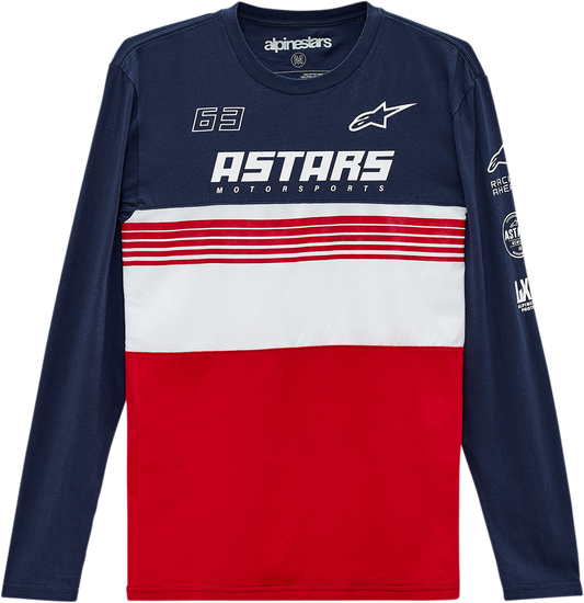 Alpinestars Turbo Long-Sleeve T-Shirt in Navy/Red - XL (Part Number 1213711117030XL)