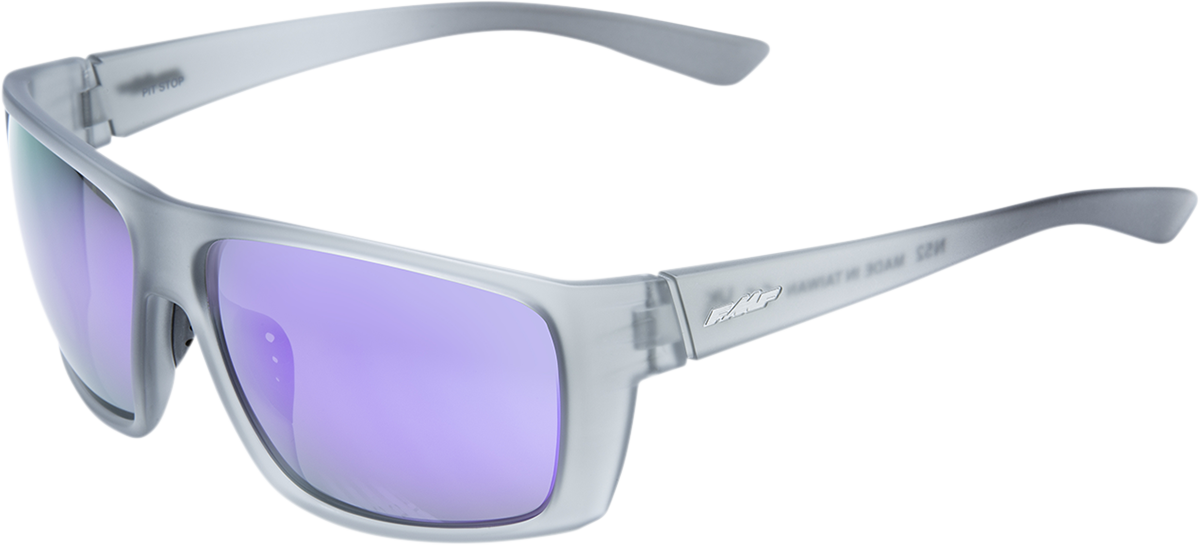 FMF Pit Stop Sunglasses Matte Crystal Smoke with Purple Mirror Lenses (Part Number: F-61507-262-01)