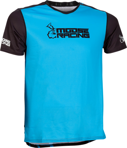 Moose Offroad MTB Short-Sleeve Jersey - Blue, Size Small - Part 5020-0204
