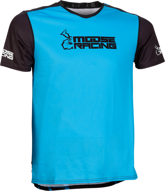 Moose Offroad MTB Short-Sleeve Jersey - Blue, Size Small - Part 5020-0204