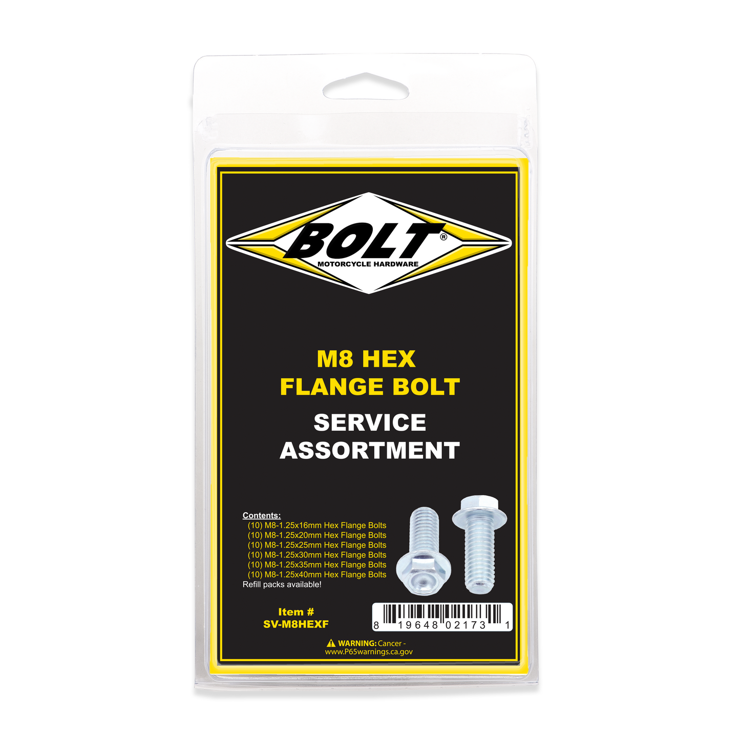 BOLT M8 Hex Flanged Bolt - 10mm Size, 1 Pack