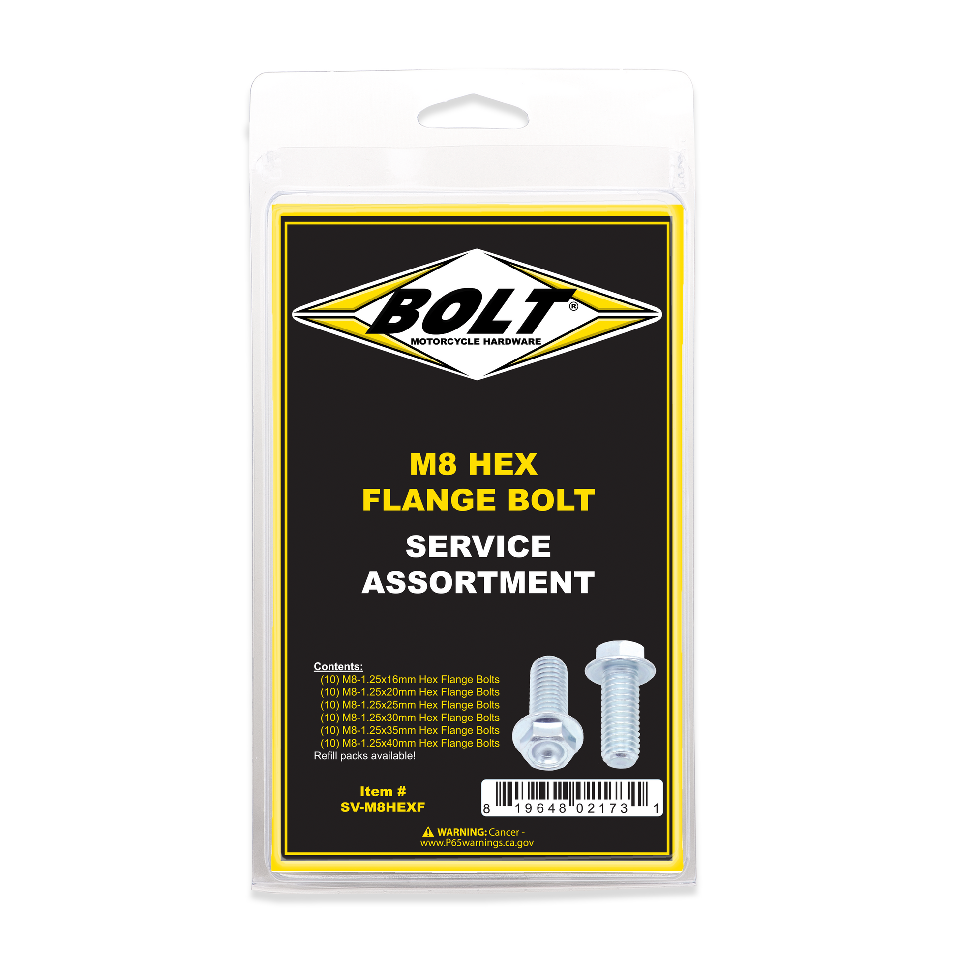 BOLT M8 Hex Flanged Bolt - 10mm Size, 1 Pack