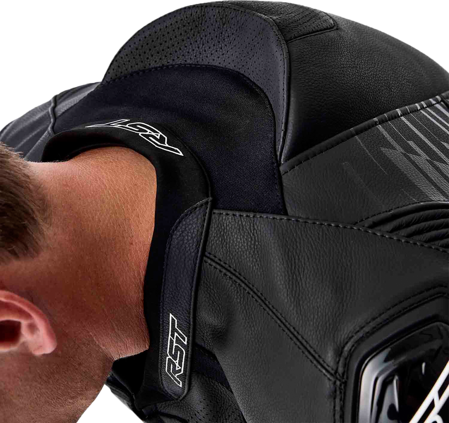RST Tractech Evo D3o Leather Jacket White/Black - Small