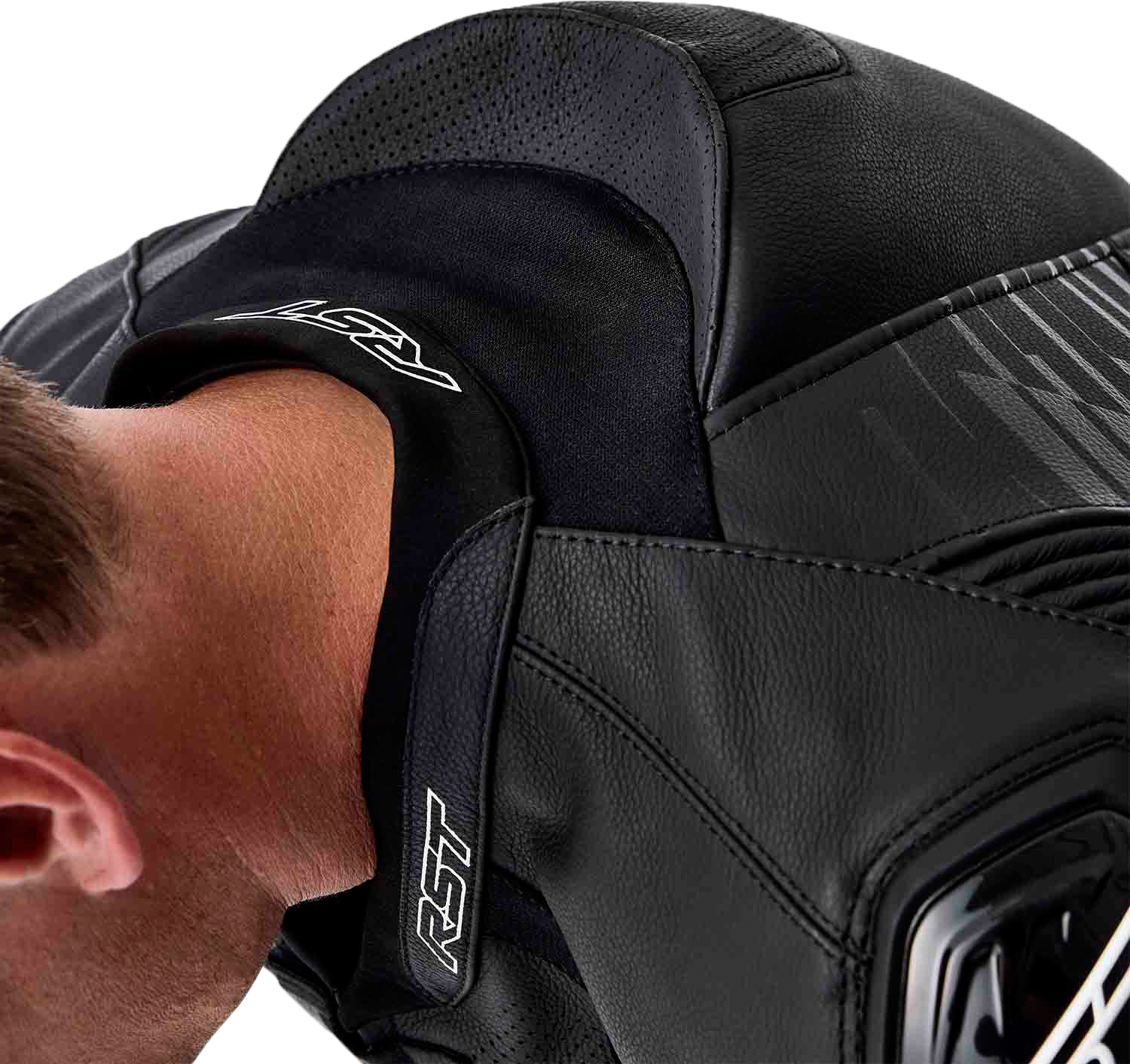 RST Tractech Evo D3o Leather Jacket White/Black - Small