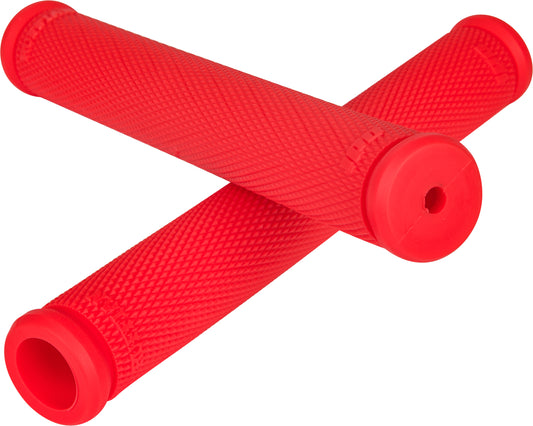 ODI One Piece Grips Fire Red 8" with Diamond Rubber Surface for Handlebar Comfort
