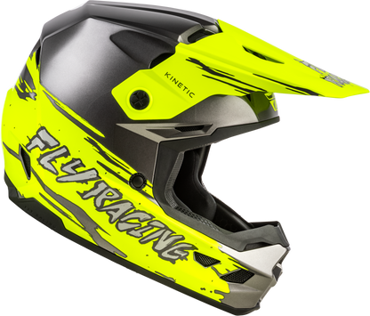 FLY RACING YOUTH KINETIC SURGE HELMET GREY/HI-VIS YL'YL