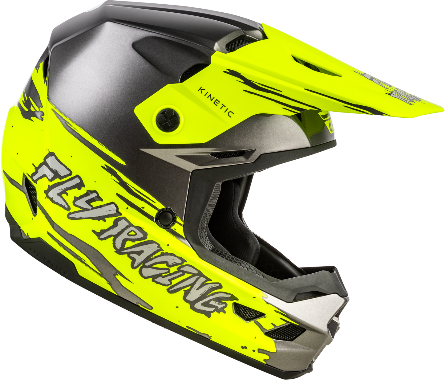 FLY RACING YOUTH KINETIC SURGE HELMET GREY/HI-VIS YM'YM