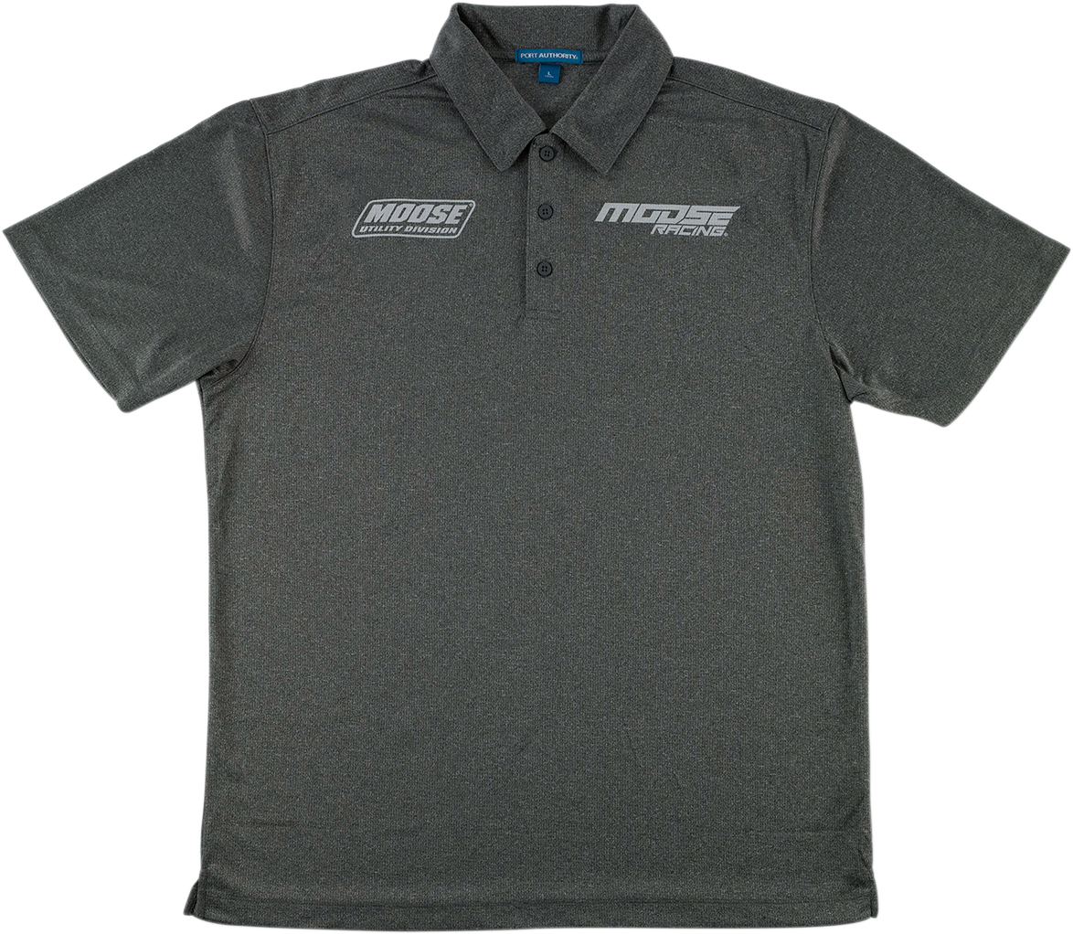 MOOSE OFFROAD Heather Charcoal Polo Shirt - Model 3040-2655, Medium