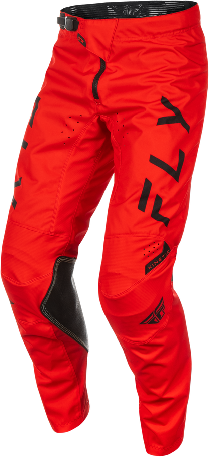 Fly Racing Kinetic Center Pants Red/Black Size 40 – Durable Ventilated Motorcycle Pants with Adjustable Fit