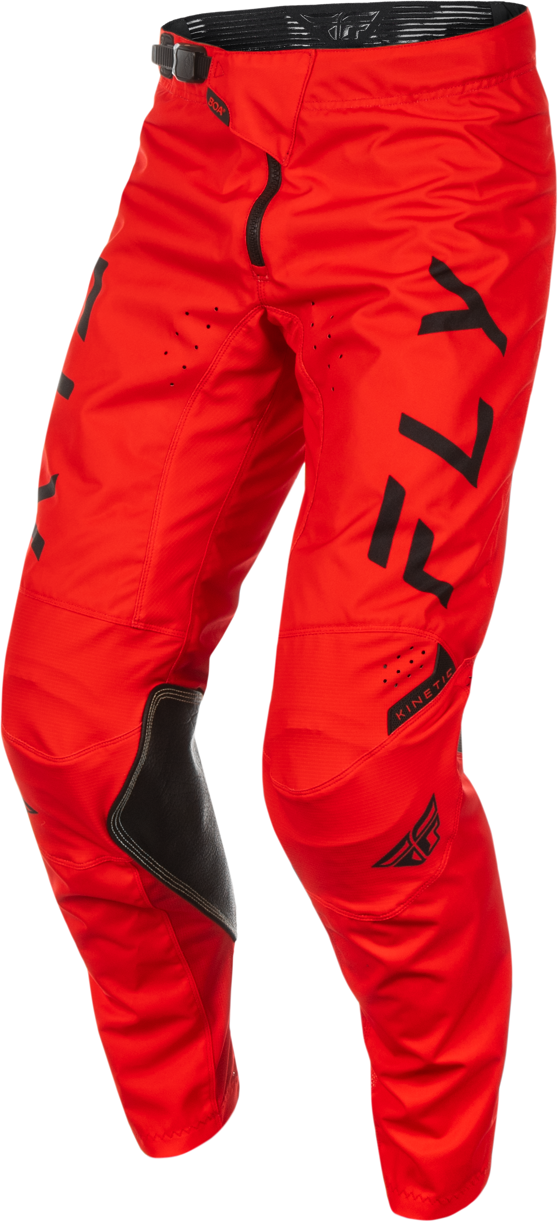 Fly Racing Kinetic Center Pants Red/Black Size 38 – Durable, Ventilated Motorcycle Pants with Adjustable Fit