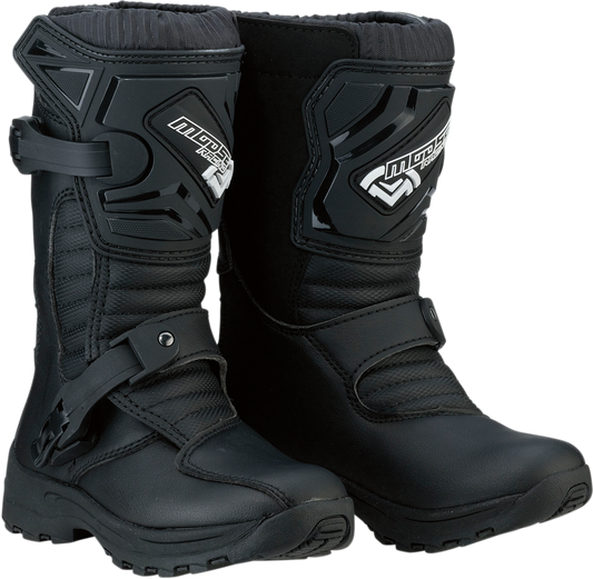 MOOSE OFFROAD M1.3 Boots - Black US Size 11 - Durable Synthetic Leather, Reinforced TPU Plates & Steel Shank for Superior Support