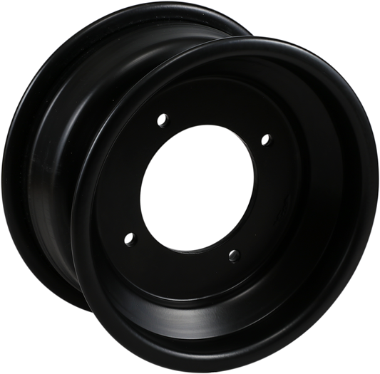 AMS Spun Rolled-Lip Front Wheel - Black 10x5 for 4/156 Bolt Pattern - Part Number 261RL105156B3