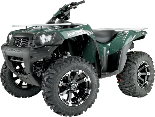Moose Offroad 393X Front Wheel for ATV/UTV – 12x7 Inches, Black with Chrome Center Cap (Part #393127136GBML4)
