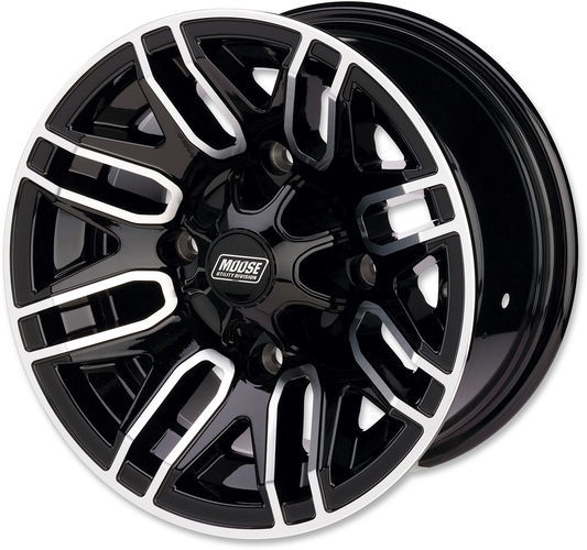 MOOSE Offroad 112X Rear Wheel - 12x8 Inches, Black with Machined Accents, 4/136 Bolt Pattern