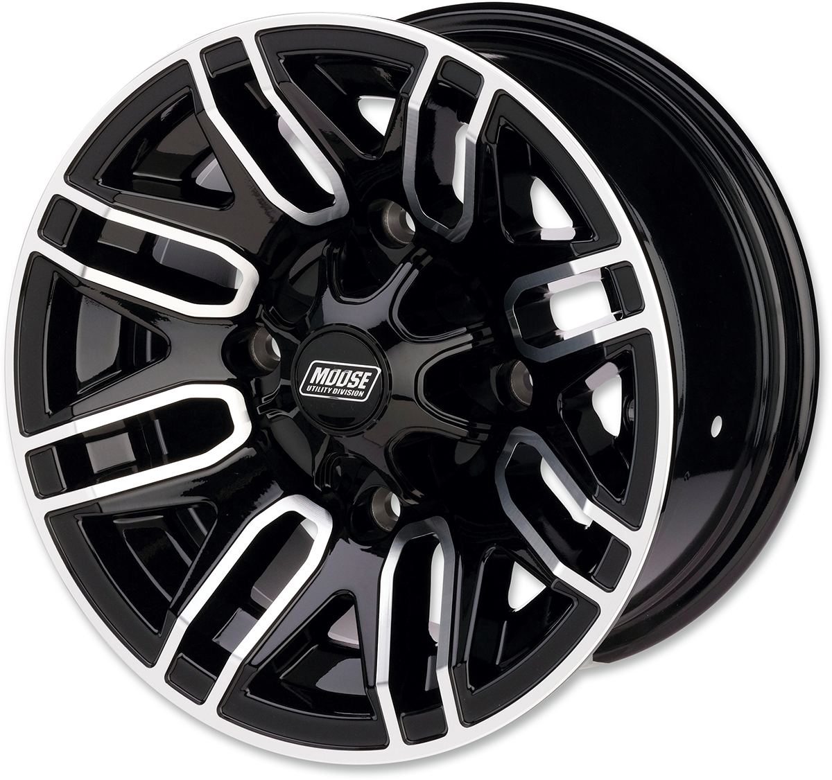 Moose Offroad 112X Front Wheel - 14x7 Inches, Black with Machined Spokes, 4/136 Bolt Pattern