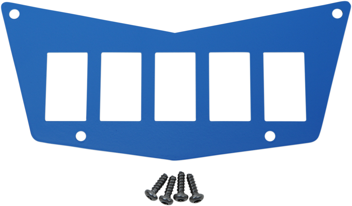 Moose Offroad Dash Plate for Polaris RZR - 5 Switch Panel in Blue, Part #100-4382-PU