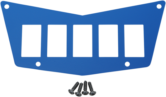 Moose Offroad Dash Plate for Polaris RZR - 5 Switch Panel in Blue, Part #100-4382-PU