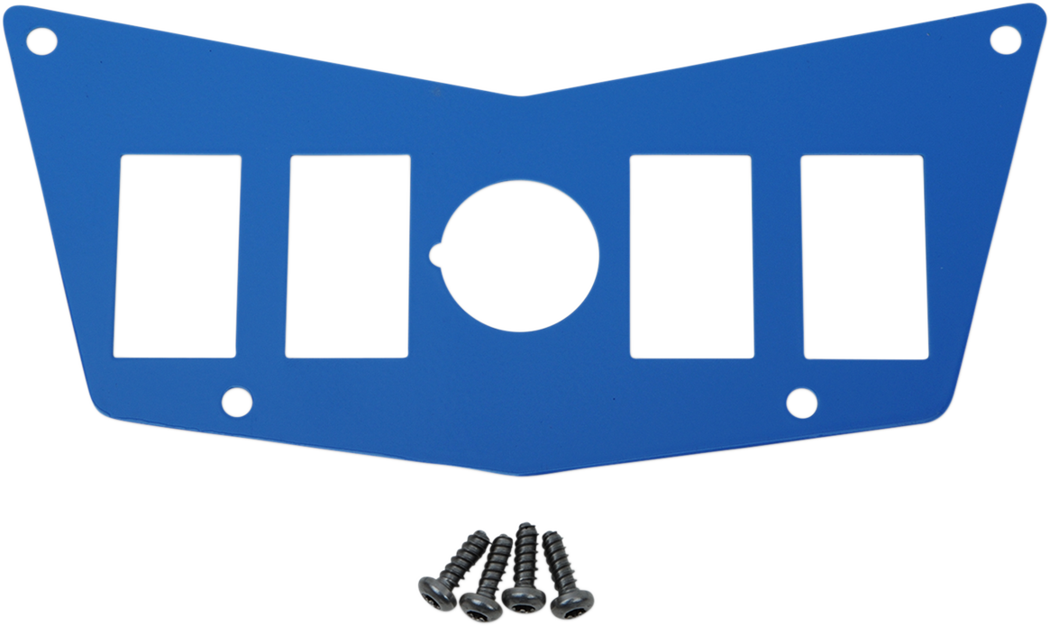 Moose Offroad Dash Plate for Polaris RZR - 4 Switch Mount with Blue Finish (Part #100-4392-PU)
