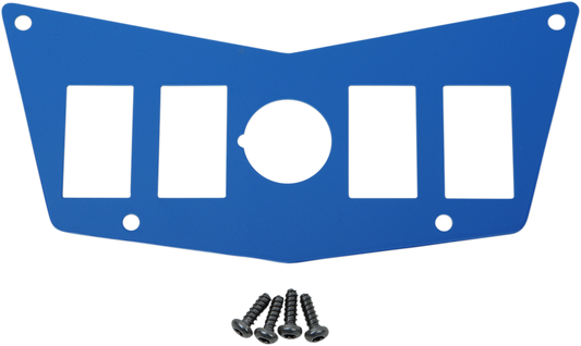 Moose Offroad Dash Plate for Polaris RZR - 4 Switch Mount with Blue Finish (Part #100-4392-PU)