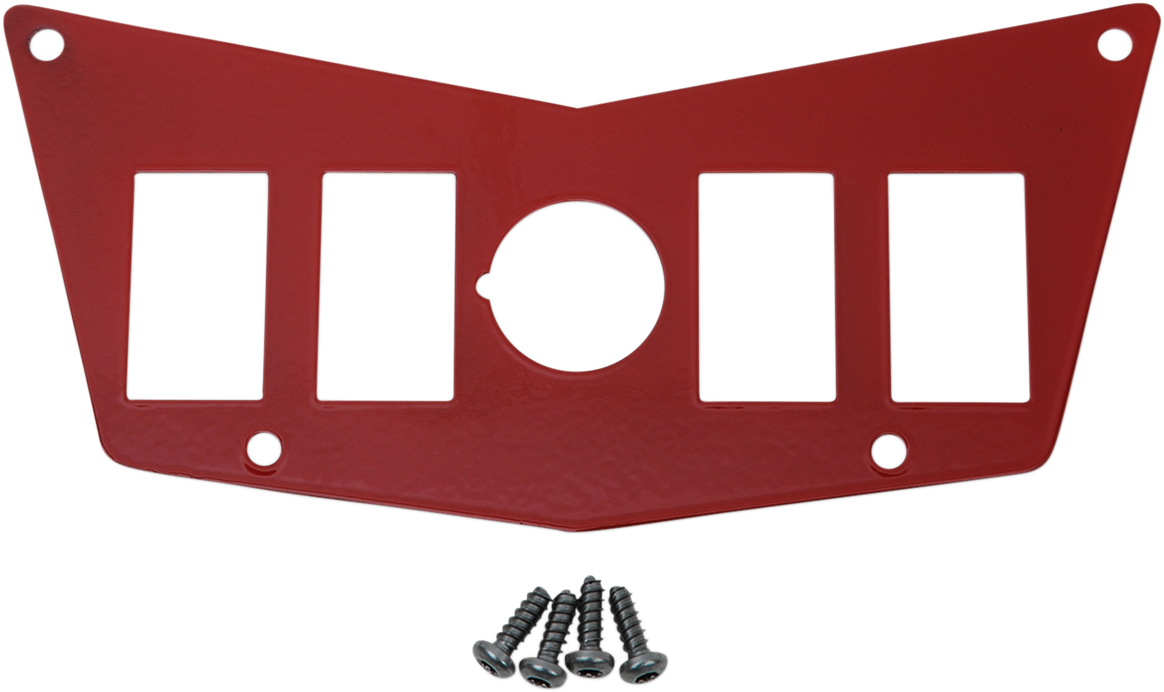 Moose Offroad Dash Plate for Polaris RZR - 4 Switch Slots, Red 100-4393-PU