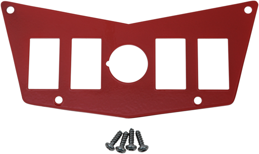 Moose Offroad Dash Plate for Polaris RZR - 4 Switch Slots, Red 100-4393-PU