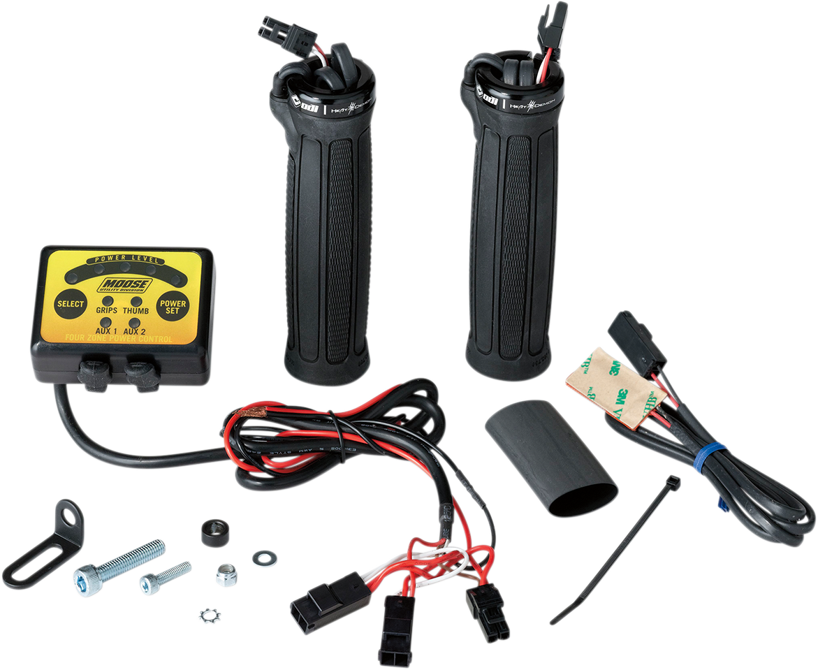 MOOSE OFFROAD Clamp-On Quad Zone Heated Grip Kit for ATVs Part No. 215072