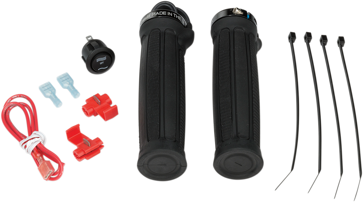 MOOSE OFFROAD Clamp-On Heated Grips 215208 for ATV - Dual Heated Handlebar Grips with Switch and Accessories