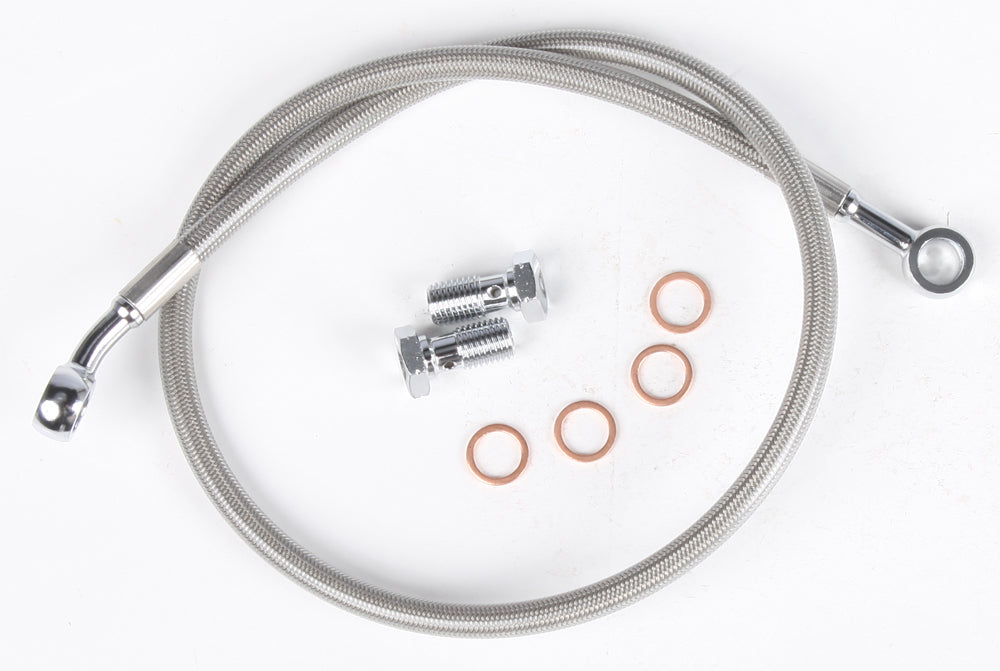 Streamline UNIV-R-26 Universal Rear Brake Line - 26 Inch Braided Stainless Steel with Banjo Fittings