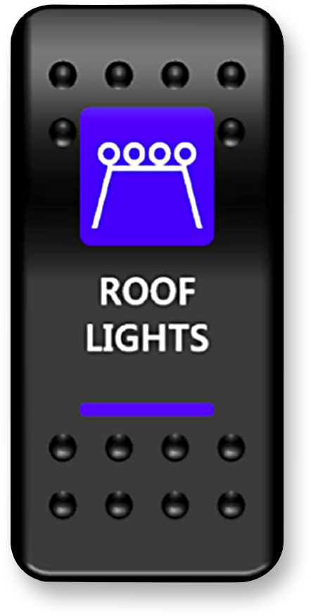 Moose Offroad RFL-PWR Blue Roof Light Rocker Switch for Night Riding