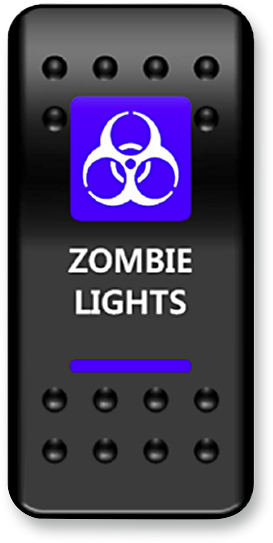 MOOSE OFFROAD Zombie Blue Rocker Switch ZMB-PWR for Night Riding and Dashboard Mounting