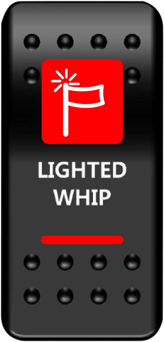 MOOSE OFFROAD Rocker Switch - Lighted Whip - Red (Part Number: WHP-PWR-R)