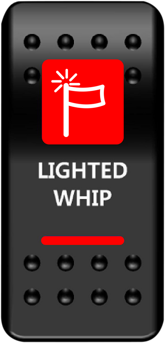 MOOSE OFFROAD Rocker Switch - Lighted Whip - Red (Part Number: WHP-PWR-R)