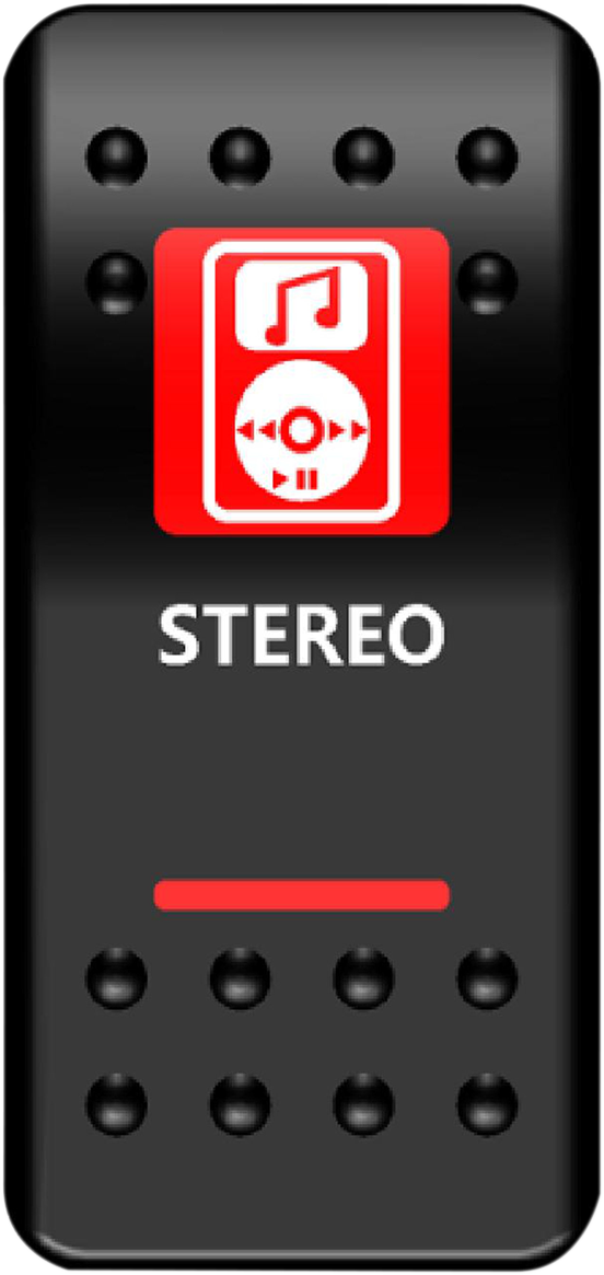 MOOSE OFFROAD Rocker Switch - Stereo - Red STR-PWR-R for Night Riding and Off-Road Vehicles
