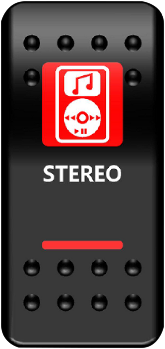 MOOSE OFFROAD Rocker Switch - Stereo - Red STR-PWR-R for Night Riding and Off-Road Vehicles