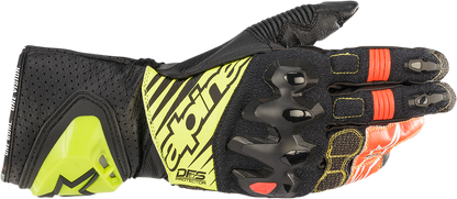 Alpinestars GP Tech v2 Gloves - Black, Fluo Yellow, White, and Fluo Red - 3XL (Part Number: 3556622-1503-3X)
