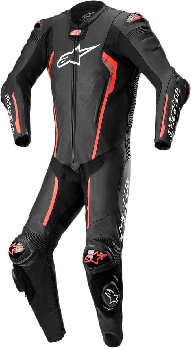 Alpinestars Missile v2 1-Piece Leather Suit - Black/Red Fluo US 50 / EU 60 (Part Number 3150122-1030-60)