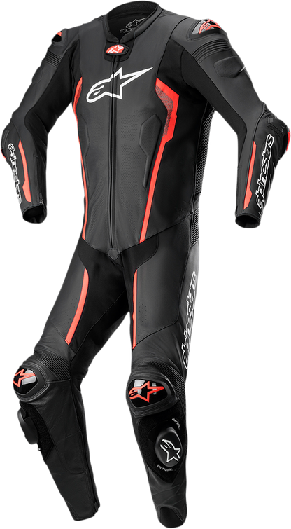 Alpinestars Missile v2 1-Piece Leather Suit - Black/Red Fluo US 50 / EU 60 (Part Number 3150122-1030-60)