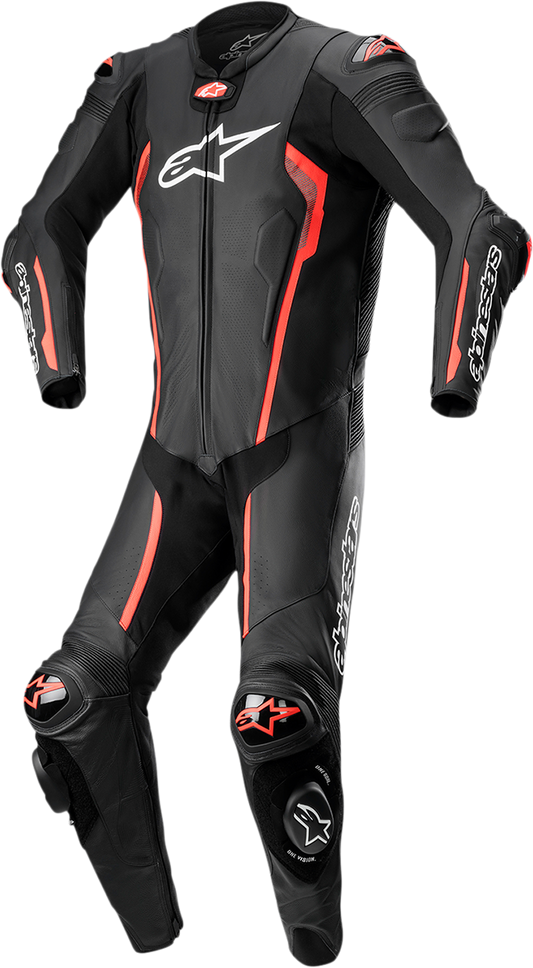Alpinestars Missile v2 1-Piece Leather Suit - Black/Red Fluo US 50 / EU 60 (Part Number 3150122-1030-60)
